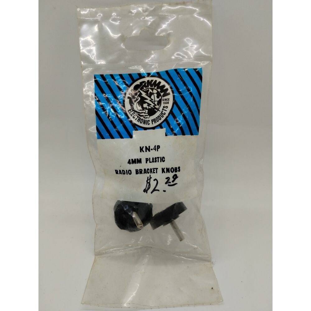 Workman KN-4P CB Radio OEM Plastic BLACK 4mm Thread Replacement Knobs - Bag of 2